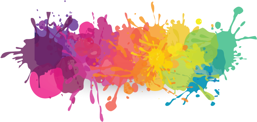 Download Paint-splatters - Banner Design Colorful Clipart Png Download