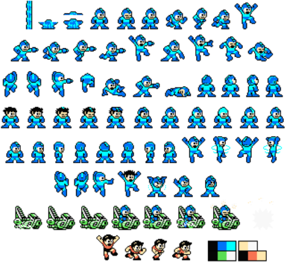 Megaman Nes Sprite Sheet Clipart - Large Size Png Image - PikPng