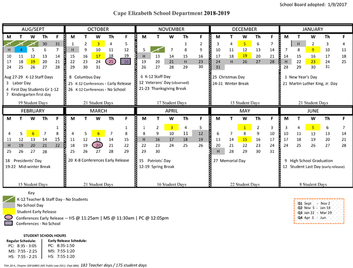 Elizabeth Public Schools Calendar 2018 2019 Clipart Large Size Png