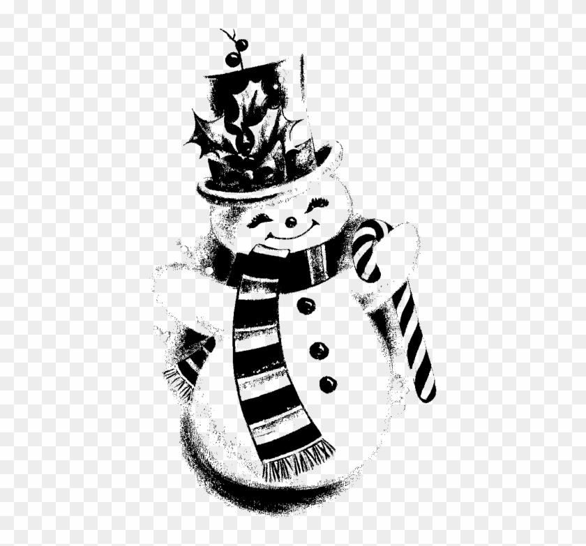 Download Vintage Snowman Clipart Vintage Snowman Black And White Png Download Png Download Pikpng