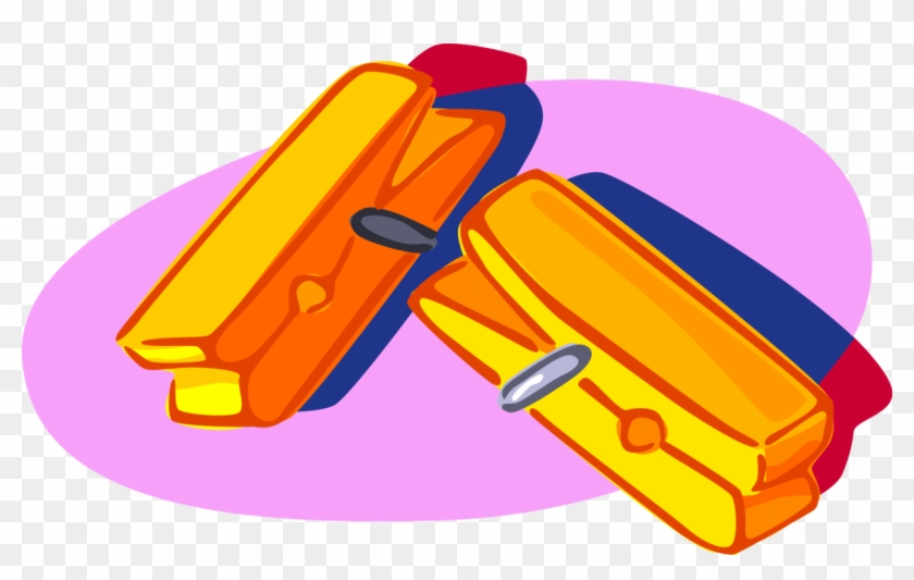 Vector Illustration Of Clothespin Or Clothes-peg Fastener Clipart