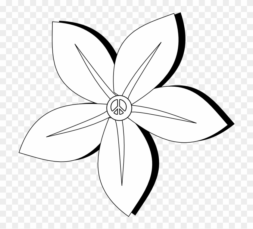 Download Peace Symbol Peace Sign Flower 35 Black White Line Flower Black White Vector Clipart 