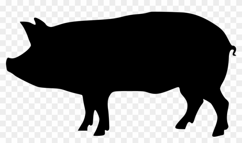Download Png File Svg - Black And White Silhouette Pig Clipart ...