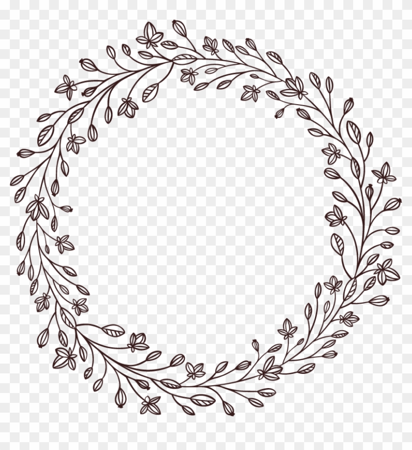 Wreath Png Black And White Clipart (#133284) - PikPng