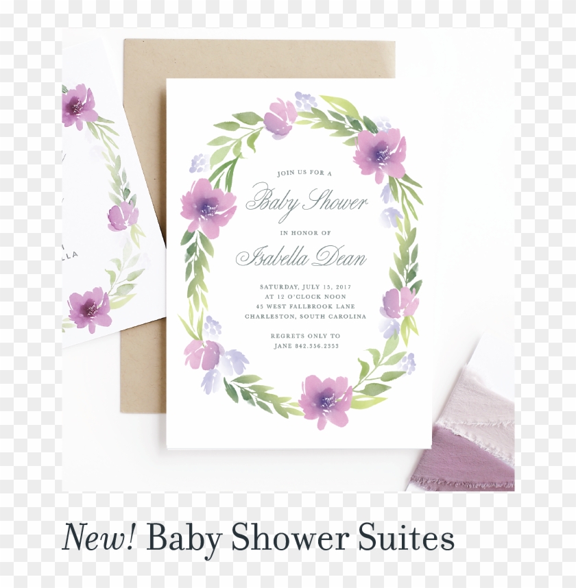New Baby Shower Suites - Baby Shower Invitations Girl Flowers Clipart #137654