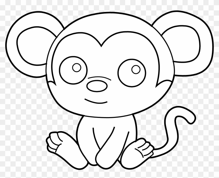 Cartoon Baby Monkey Pictures Monkey Clipart Black And White Png Transparent Png Pikpng