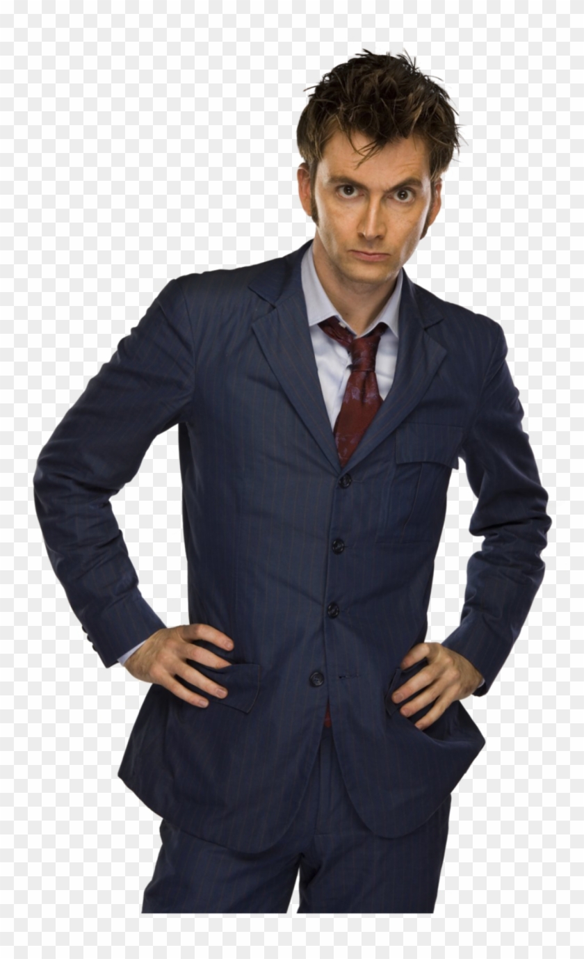 -the Doctor Has His Sonic Screwdriver - 10th Doctor Blue Suit Clipart