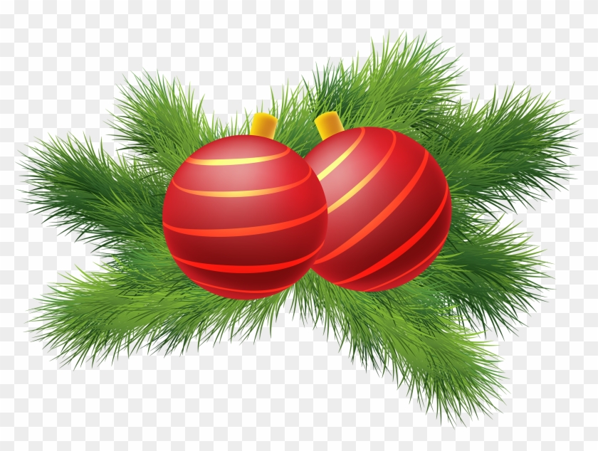 Download Christmas Decor With Red Christmas Balls Png Clipart - Green ...