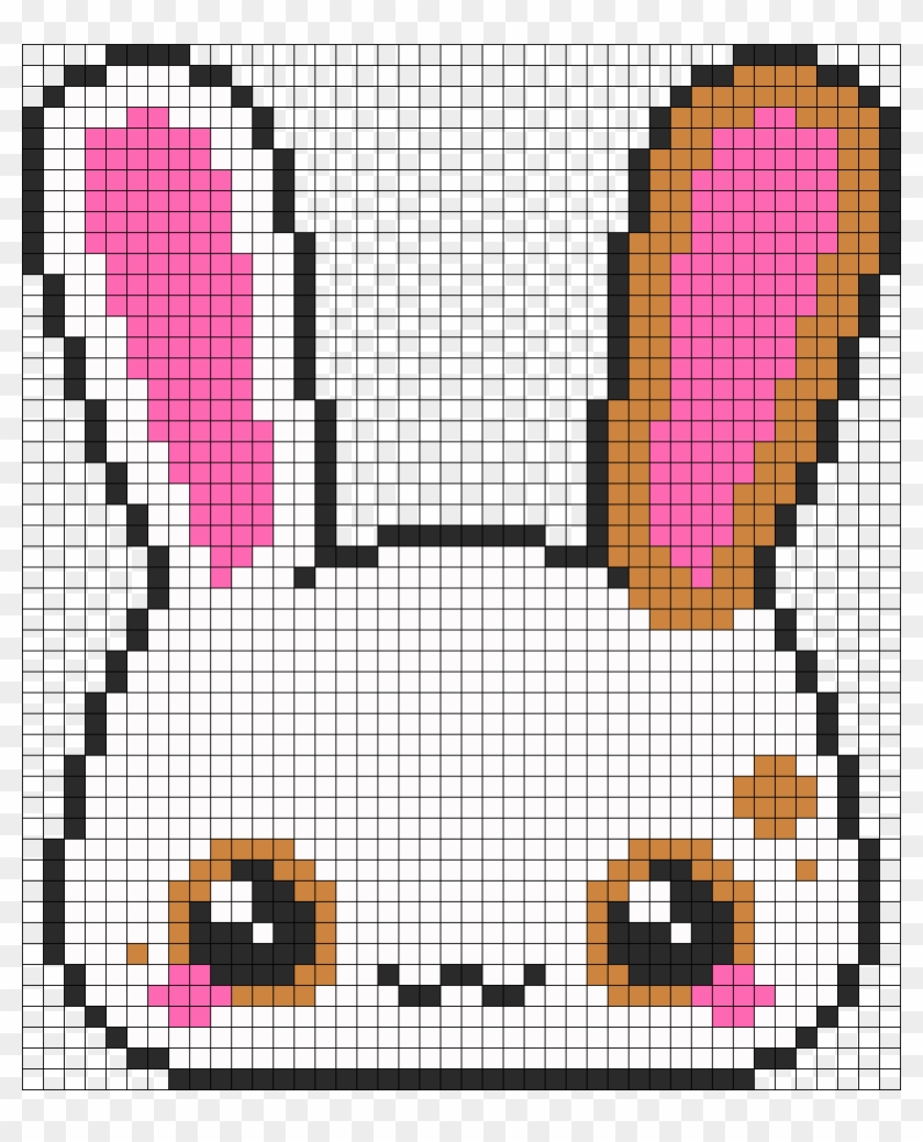 Download Kawaii Bunny Perler Bead Pattern Bead Sprite Bunny Face Pixel Art Clipart Png 3246