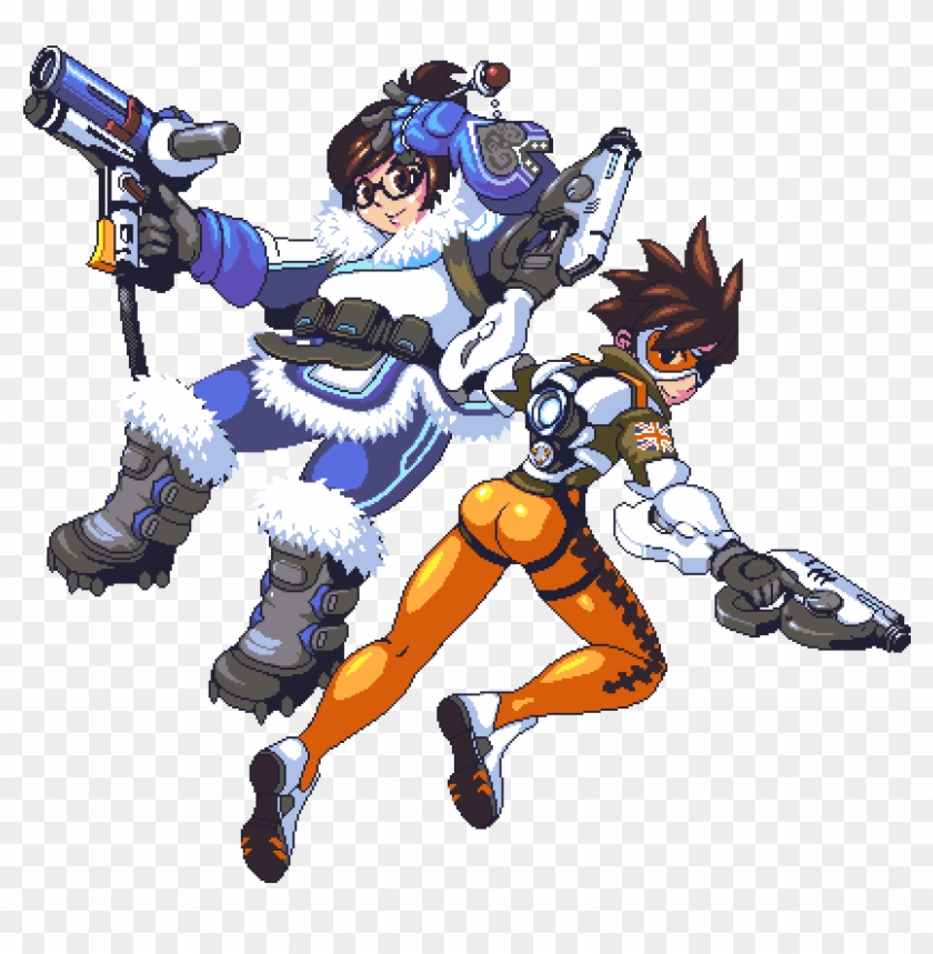 Mei And Tracer From Overwatch - Cartoon Clipart