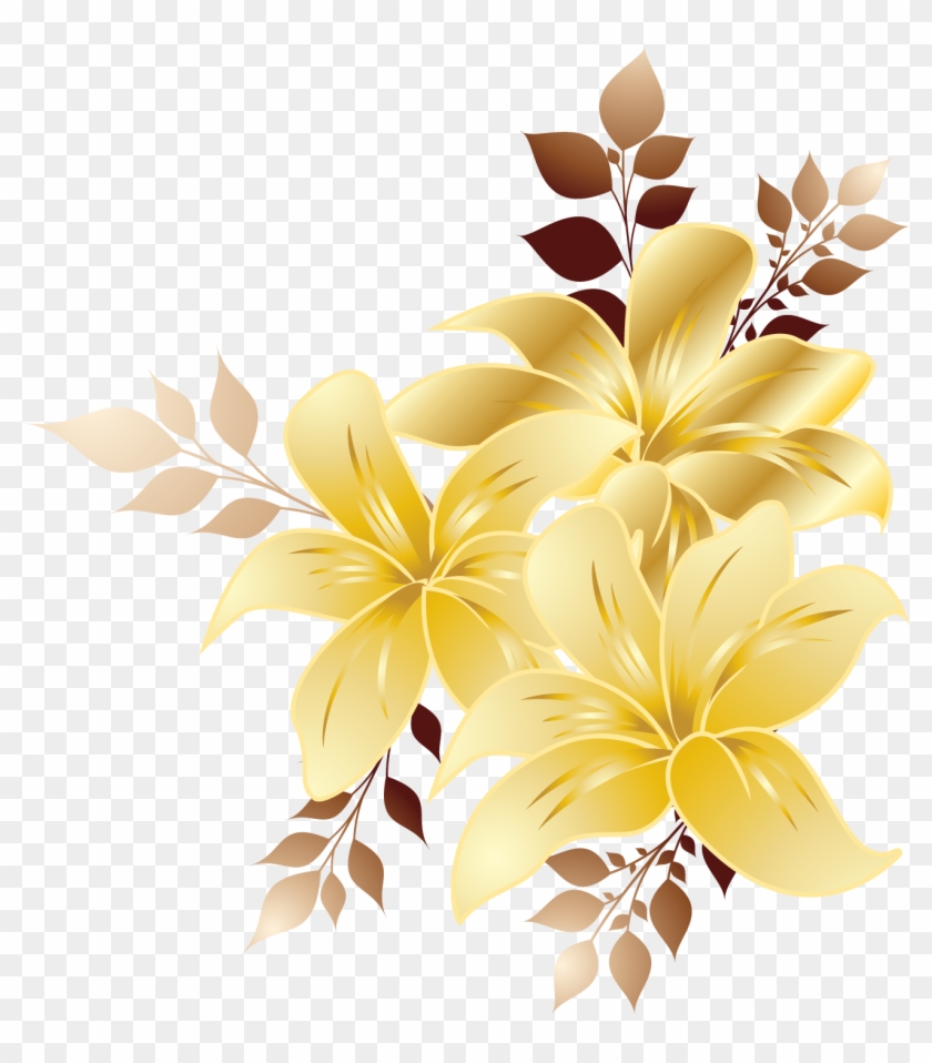 Download Blue Flower Corner Border Png - Flower Corner Border Design