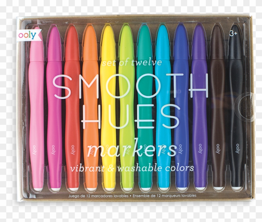 Colored Markers With A Smooth Comfort Grip And A Fine - Smooth Hues Markers Clipart