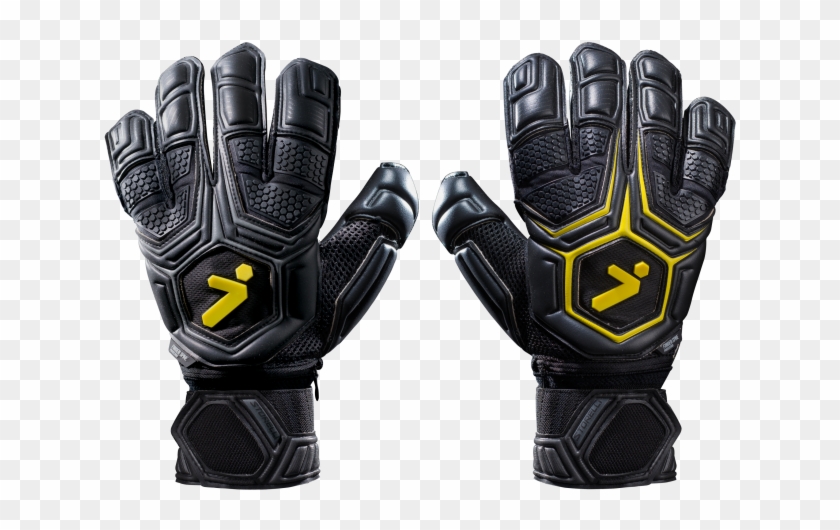 On - Black And Yellow Goalie Gloves Clipart