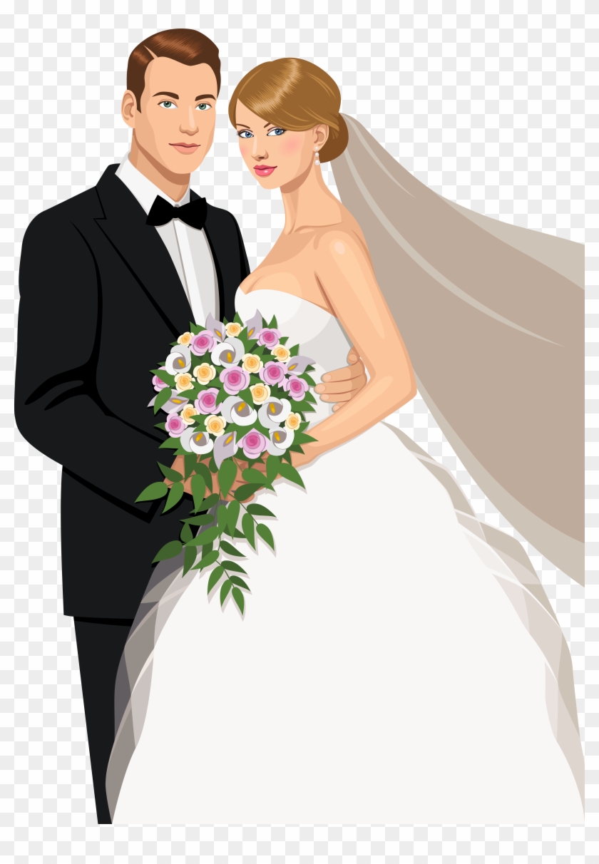 Bride Png Hd Quality - Bride And Bridegroom Clipart