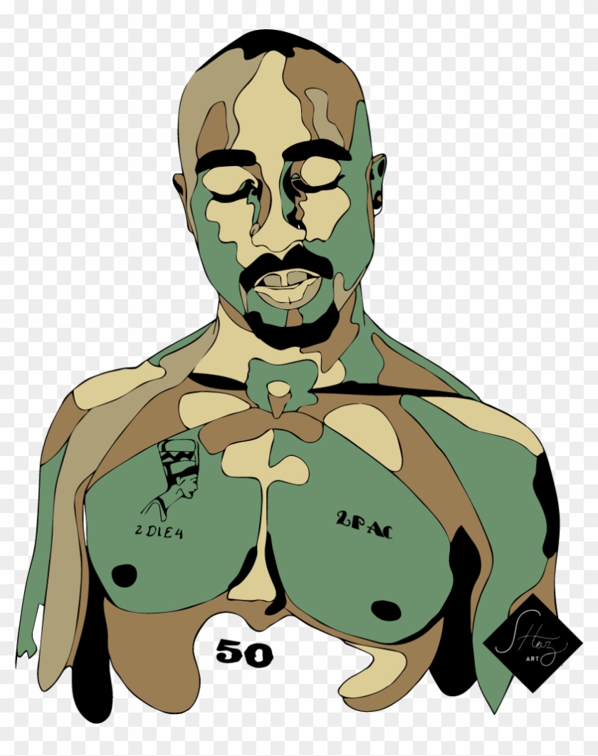 Tupac Shakur Clipart Rapper - Tupac As Cartoon Png Transparent Png