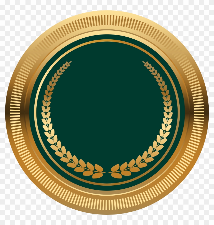 Download Green Gold Seal Badge Png Transparent Image Clipart 1620921 Pikpng