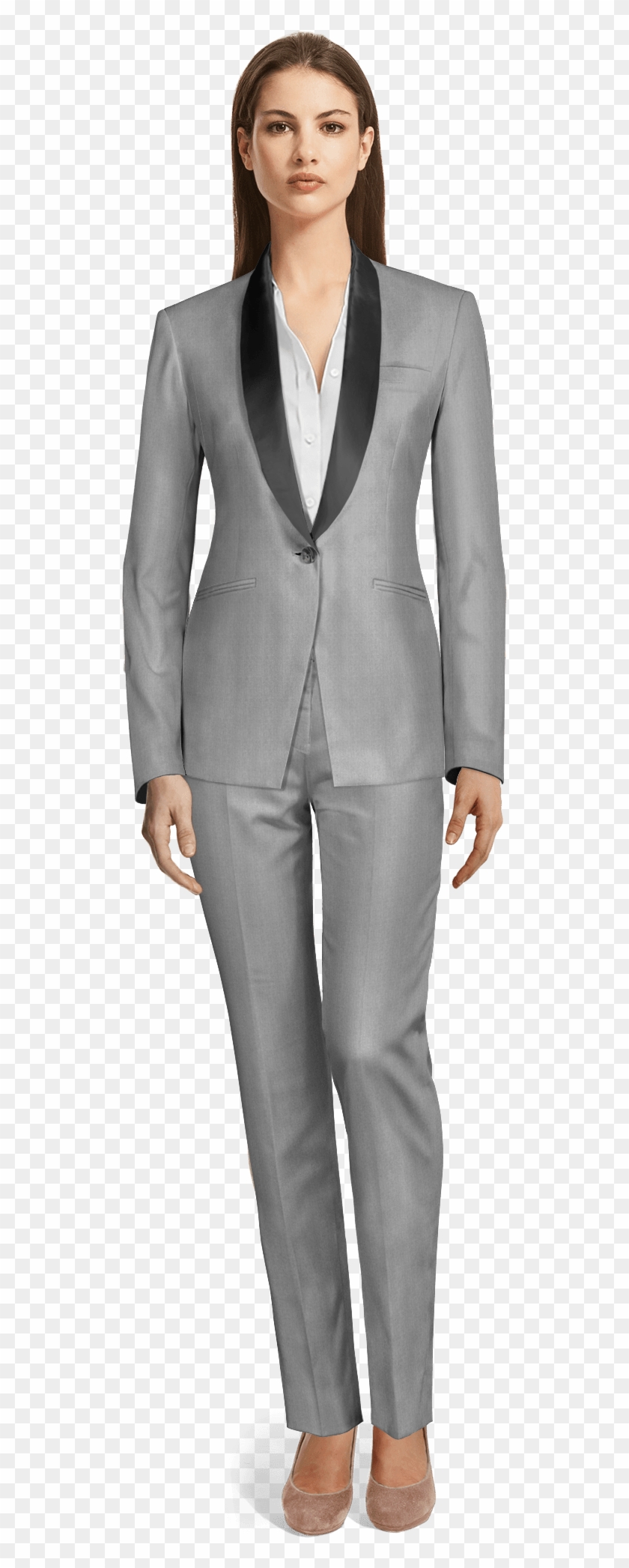 Download Grey Polyester Tuxedo - Tailleur Pantalone Donna Nero Clipart ...