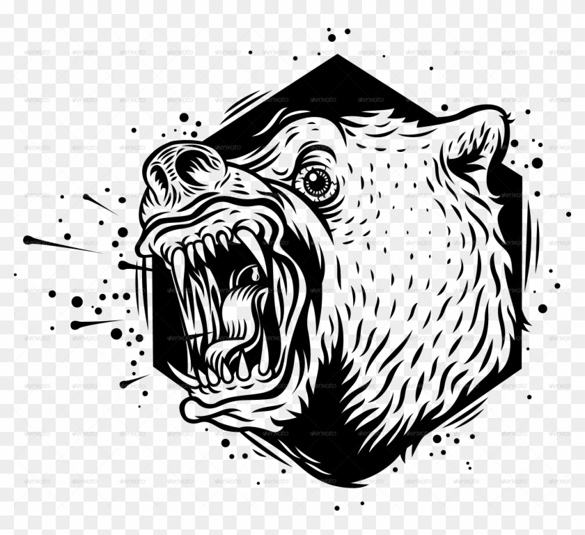 2313 X 2005 10 - Angry Bear Vector Png Clipart