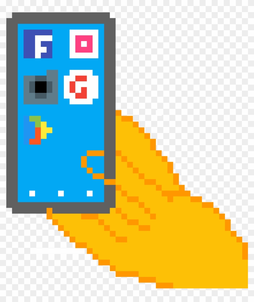 Mano Agarrando Celular - Elmo Minecraft Pixel Art Clipart