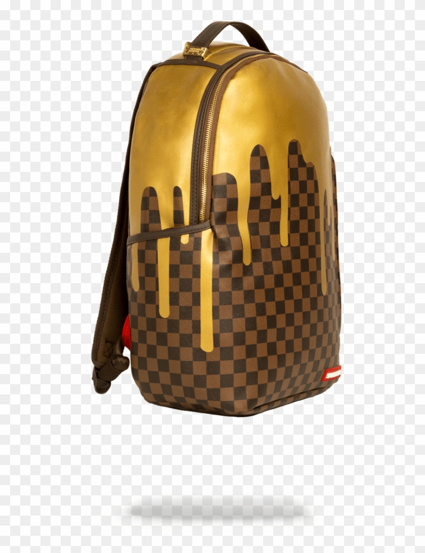 Sprayground- Gold Checkered Backpack Painted - Ellipse Louis Damier (#1782886) - PikPng