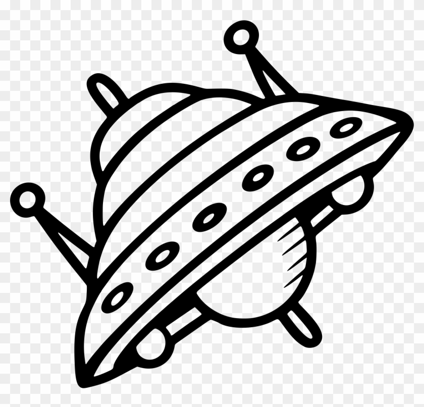 Big Image Spaceship Clipart Black And White Png Download