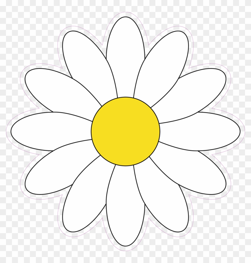 Simple White Daisy Flower Vector Illustration Sticker Sunflower Clipart 1837617 Pikpng