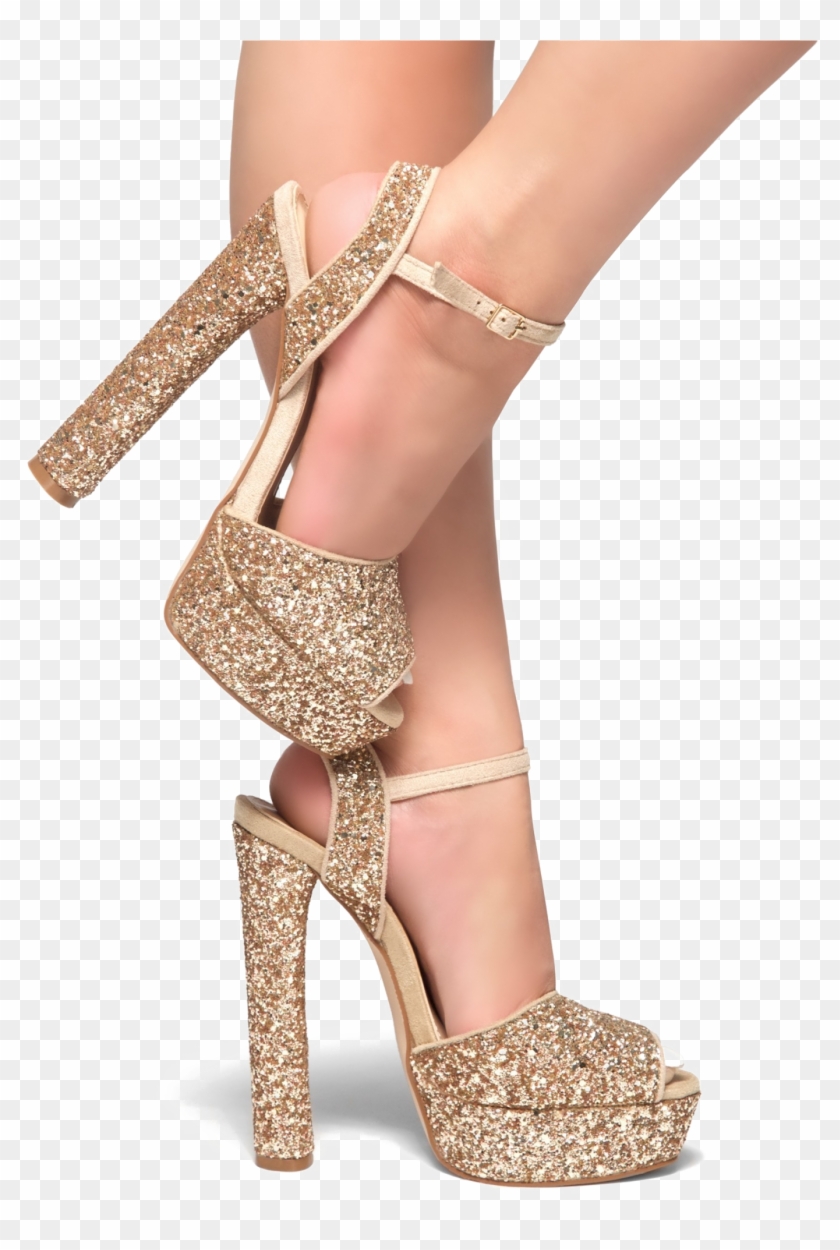 Heels Png Download Image - Gold Glitter Platform Heels Clipart