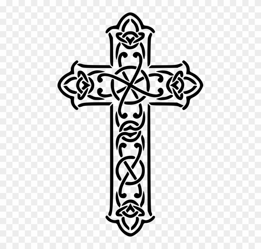 Crucifix Images Pixabay Download - Celtic Cross Clipart Black And White - Png Download