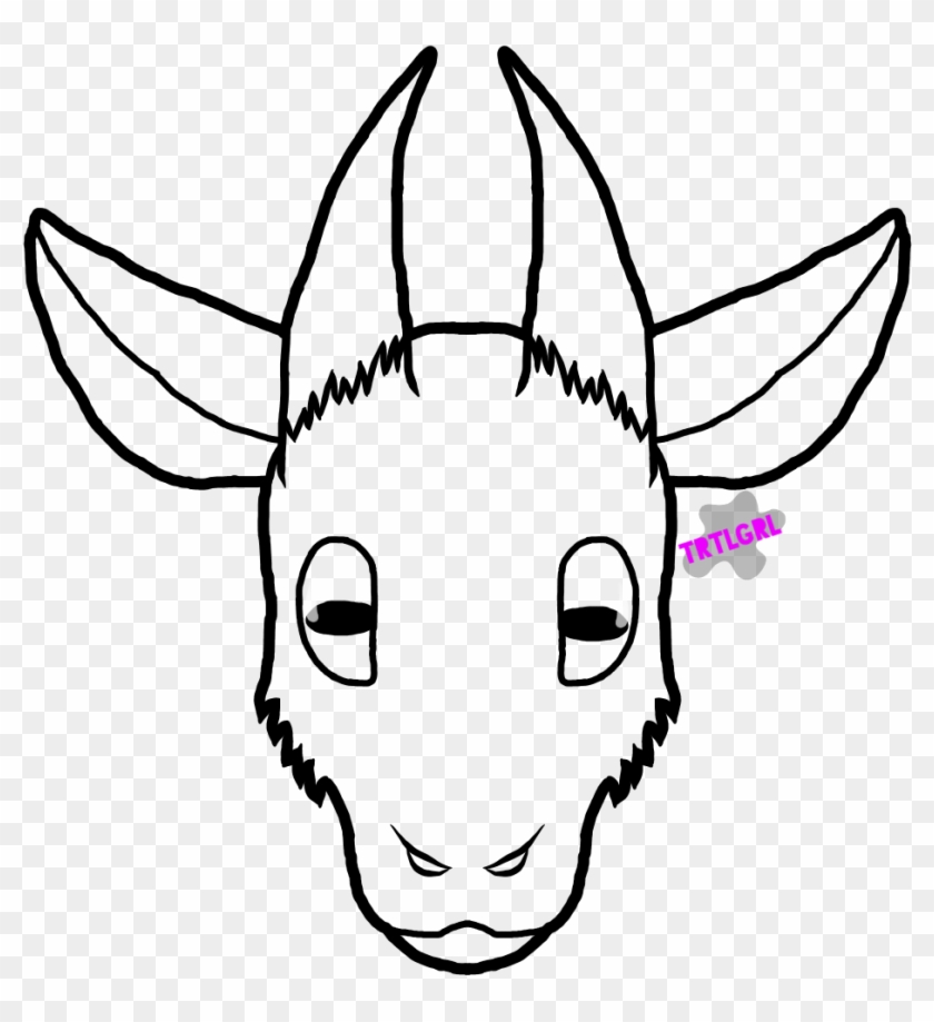 Free Goat Head Lineart Clipart