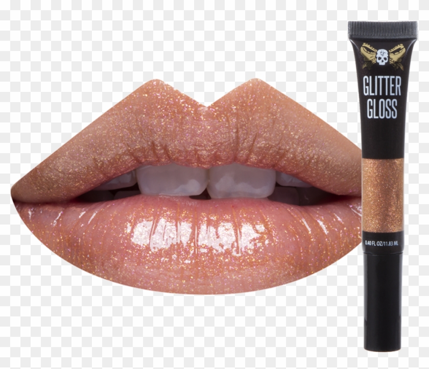False Barefoot Glitter Gloss Lip Swatch Clipart