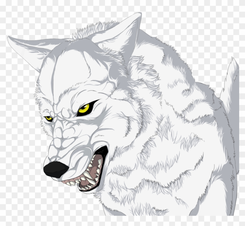Cool Wolf Drawing Angry White Anime Wolf Clipart 25512 Pikpng
