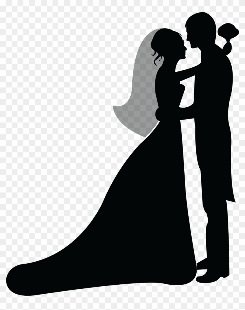 Download Picture Of Newlyweds-0002 - Wedding Silhouette Png Clipart Png ...