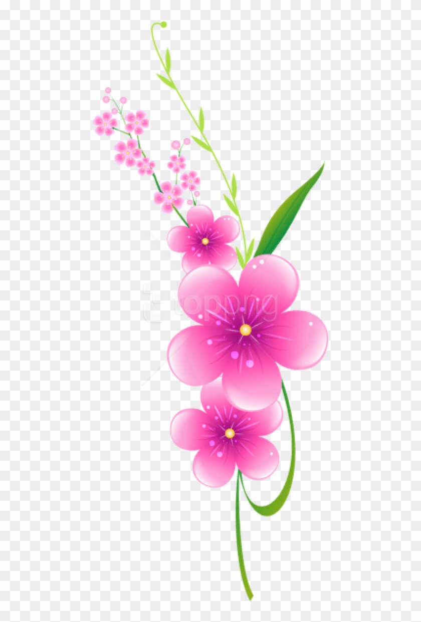Download Floral Pink Decoration Png Clipart Png Photo - Periwinkle Transparent Png