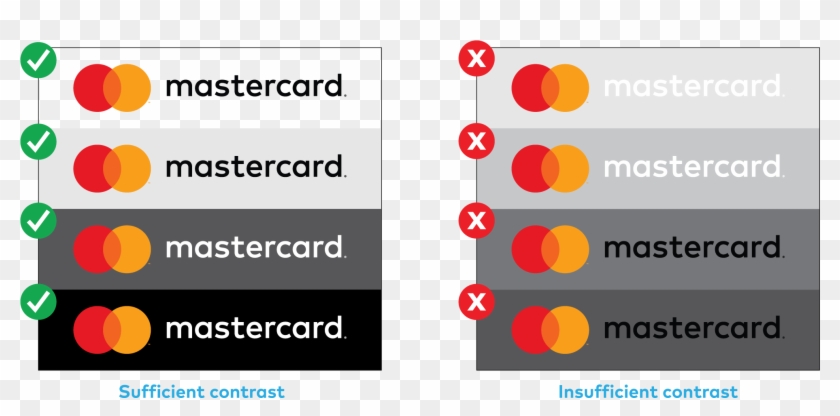 Images Of Sufficient And Insufficient Background Colors - Mastercard Brand Guidelines Clipart #2087548
