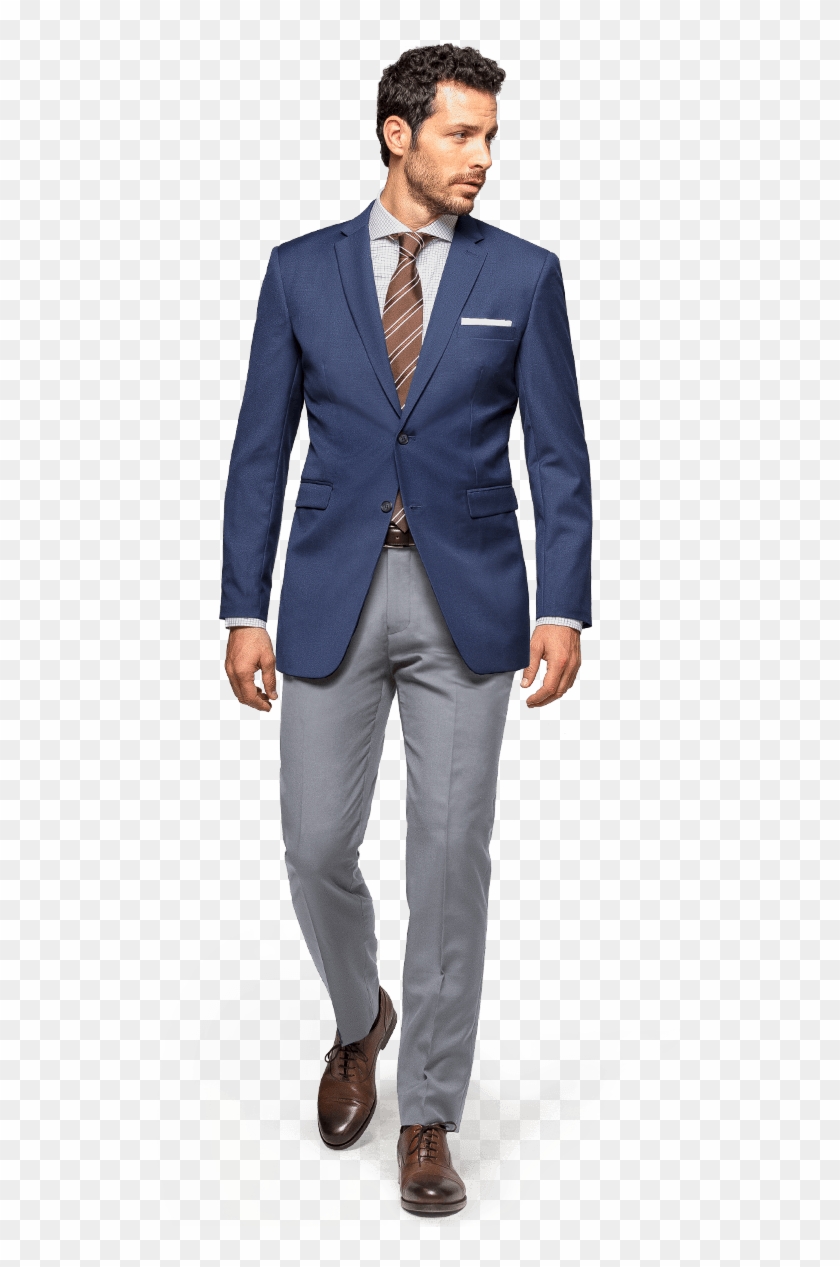 blue blazer grey pants | Allaboutsuit