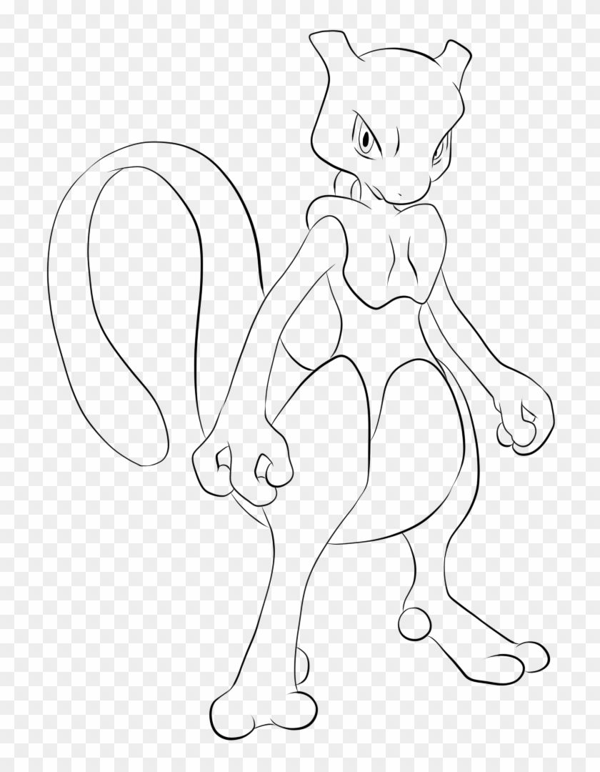 150 Mewtwo Lineart By Lilly-gerbil - Pokemon Drawing Easy Mewtwo Clipart