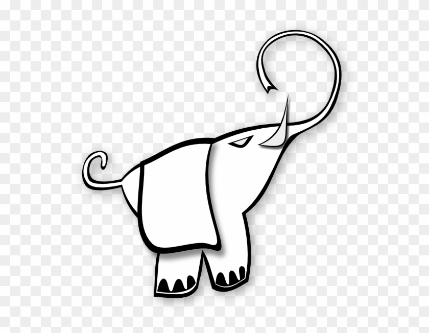 Elephant Clipart Black And White - Clip Art - Png Download