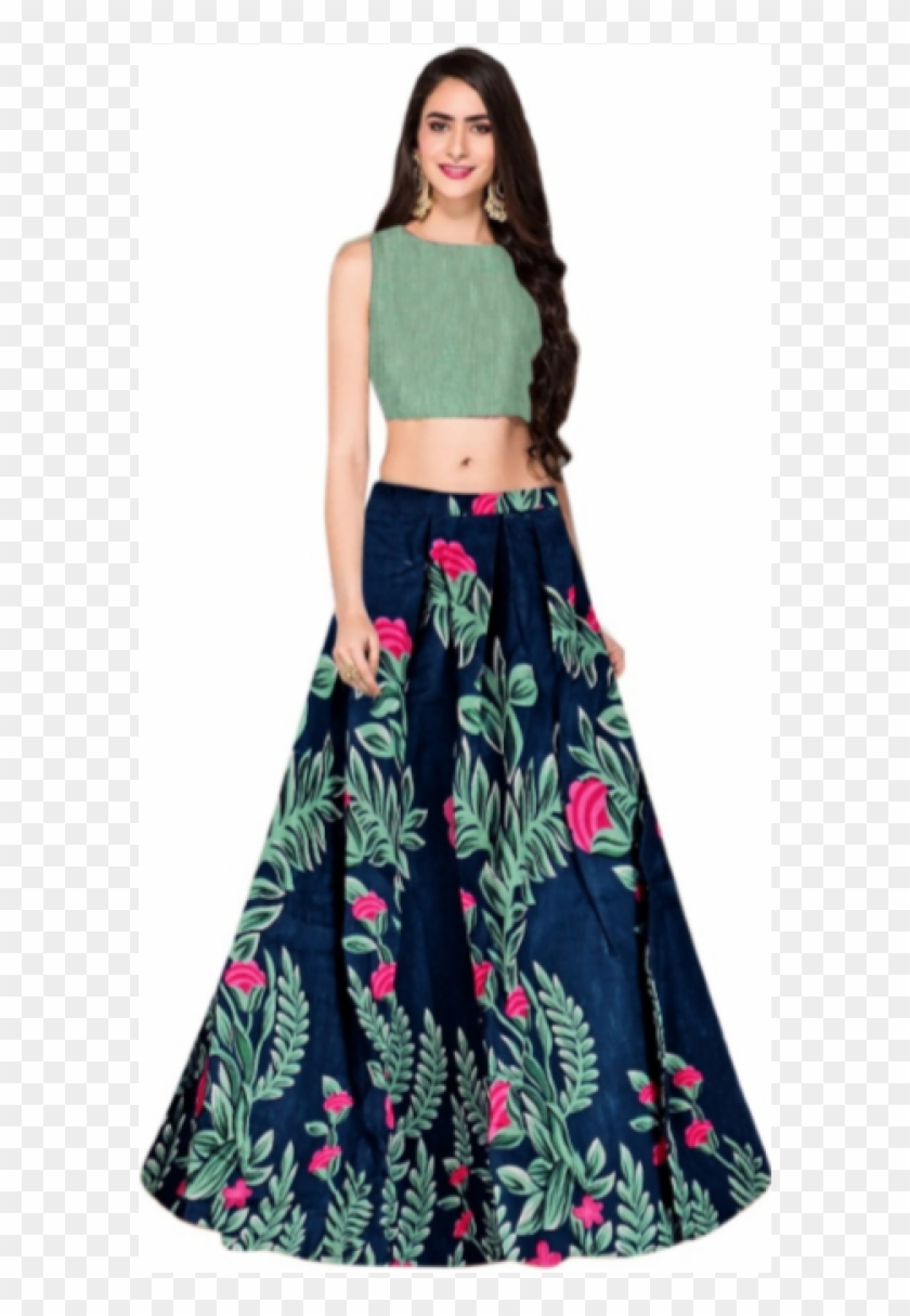 long skirt and crop top party wear