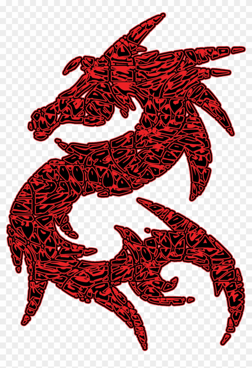 Tribal Red Dragon Image - Illustration Clipart