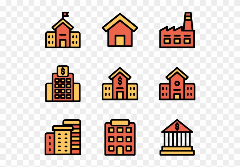 Colorful City With Bench Clipart