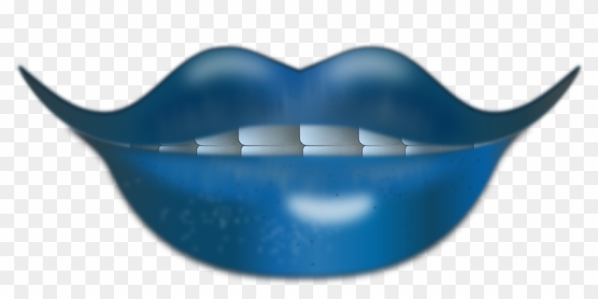 This Free Icons Png Design Of Lips Blue Clipart