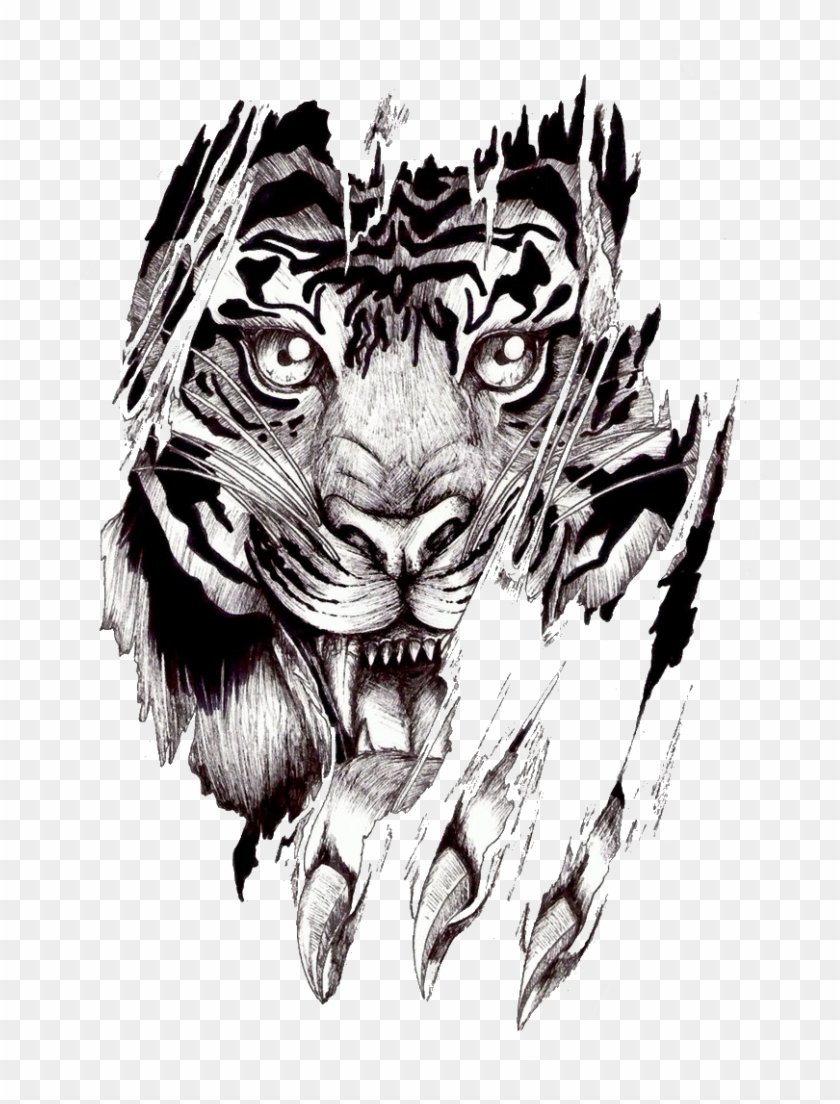 Simple Design of Tiger Head Tattoo Style Vector Stock Vector Image & Art -  Alamy