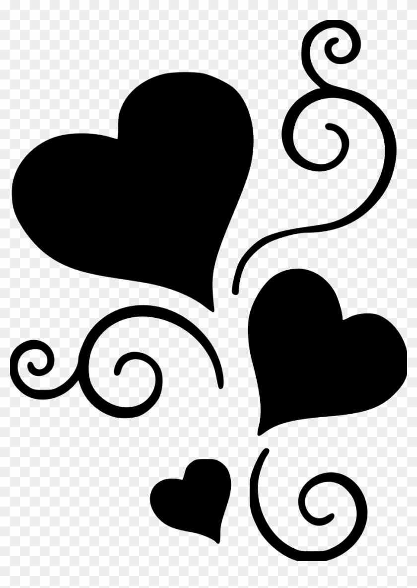 Heart Scroll Clip Art - Heart Stencil Designs - Png Download