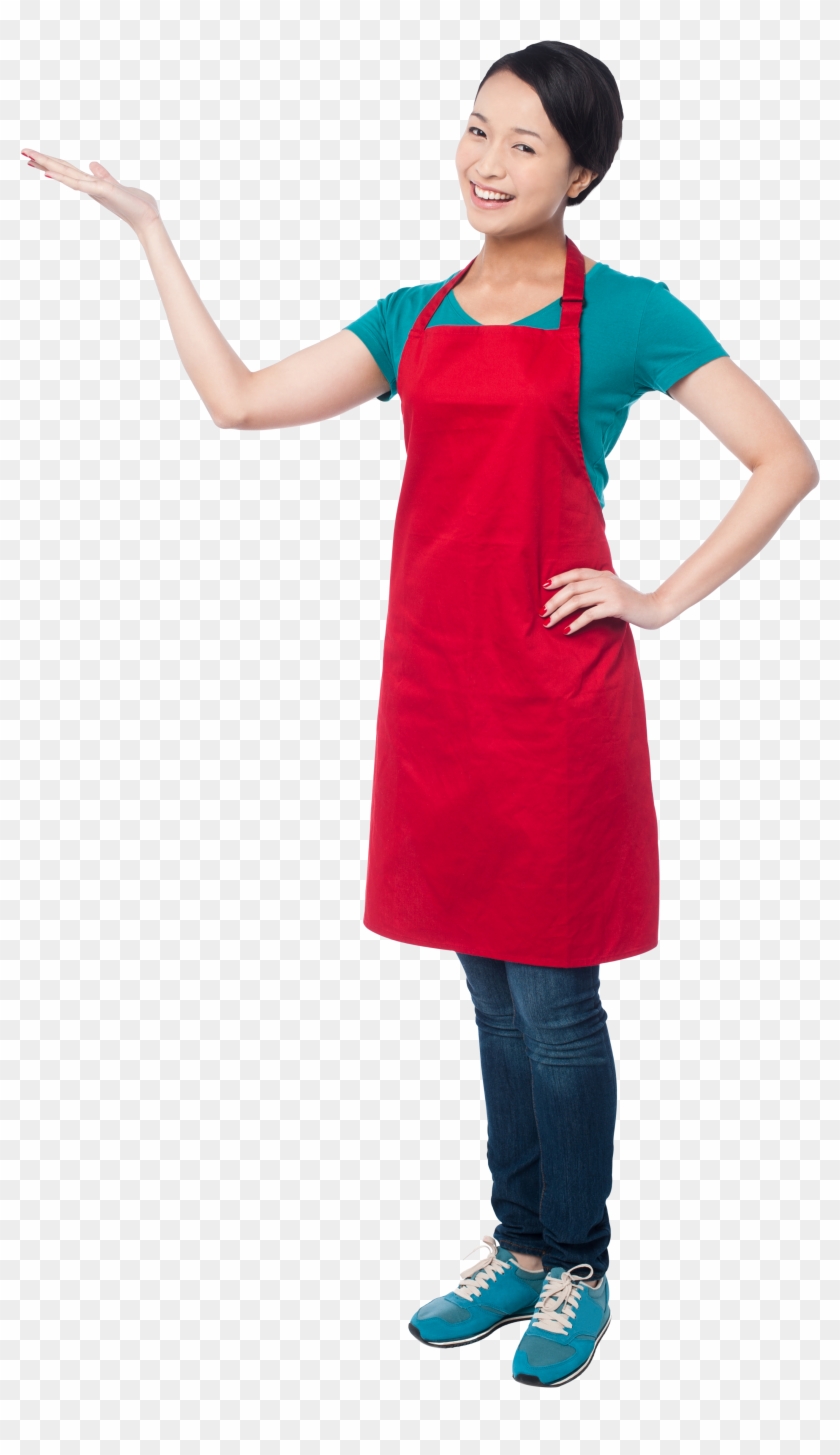 Girl Pointing Left Hd Free Png Image - Woman With Apron Png Clipart