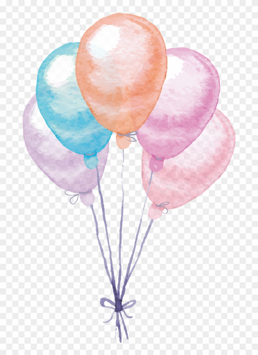 Colorful Painting Balloon Watercolor Vector Balloons - Balloon Painting Png Clipart (#2611445) - Pikpng