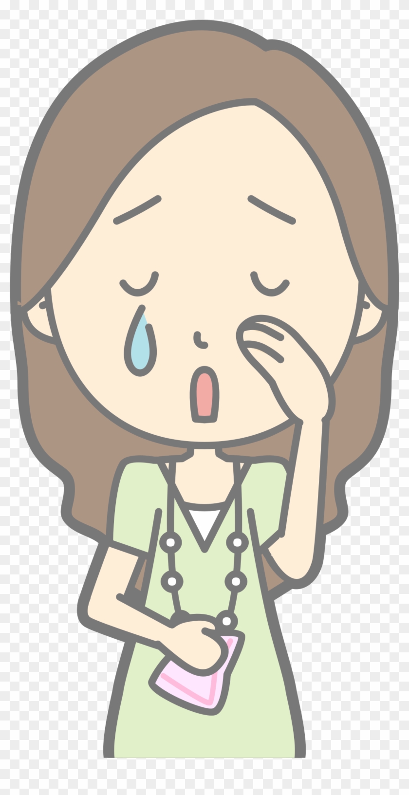 Crying Clip Art Free - Dibujo De Una Señora Llorando - Png Download