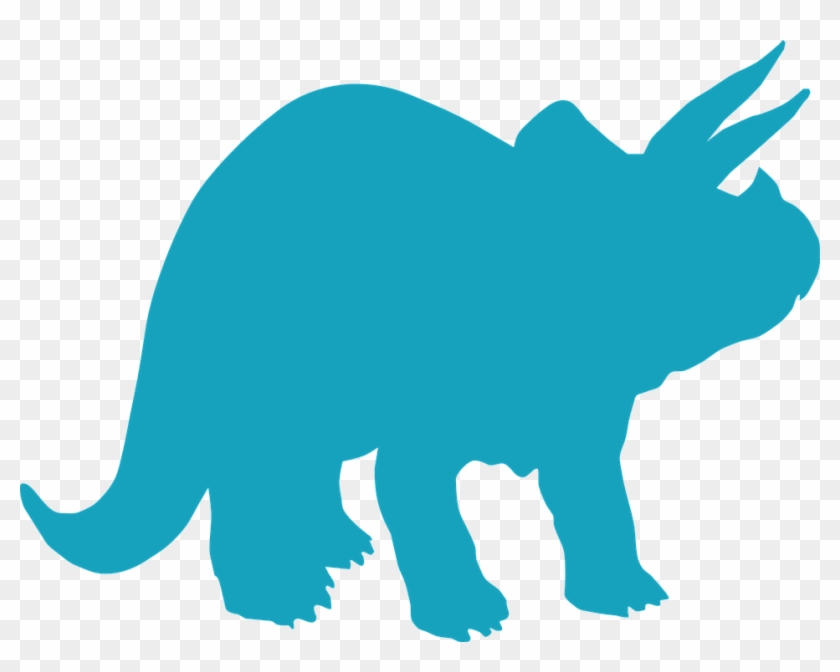 Blue Dinosaur Silhouette Clipart Free - Png Download