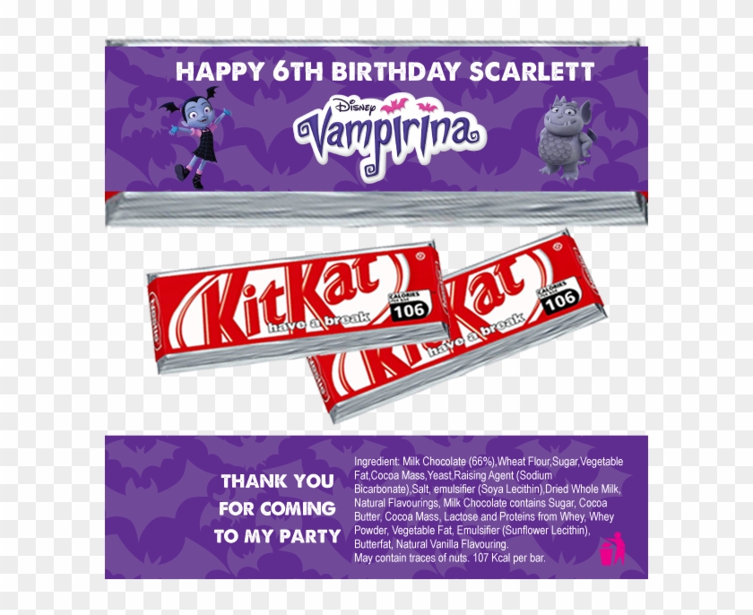 Vampirina Kitkat Wrappers Peppa Pig Kit Kat Wrapper Clipart 2681554 Pikpng - roblox birthday candy bar wrappers