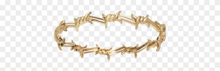 Barbed Wire Gold Bangle For Men - Bracciale Filo Spinato Oro Clipart
