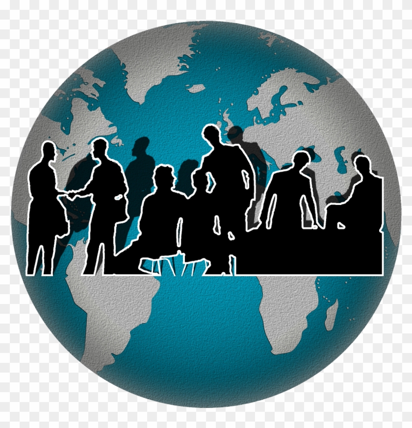 World Cooperation Teamwork Png Image - Globe With White Continents Clipart
